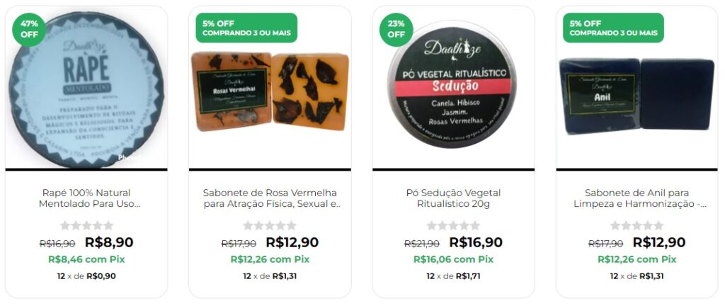 Produtos para realização de Magias e Rituais na Daathize